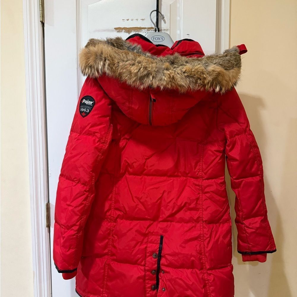 Pajar Women's Cougar Long Down Parka with removable Fur Hood, S, Used see pics - Picture 5 of 15
